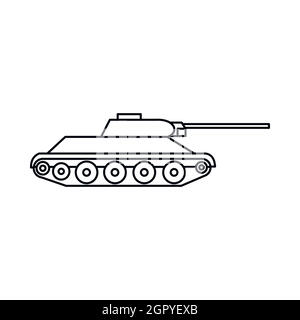 Tank-Symbol im Umriss-Stil Stock Vektor