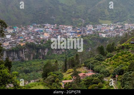 Banos de Agua Santa, beliebtes Touristenziel in Ecuador Stockfoto