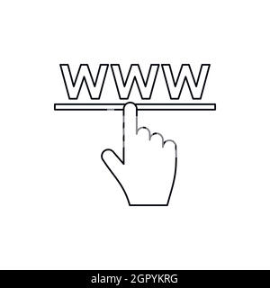 Hand-Cursor-Symbol im Umriss-Stil Stock Vektor