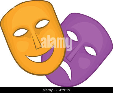 Komik und Tragik Theatermasken Symbol Stock Vektor