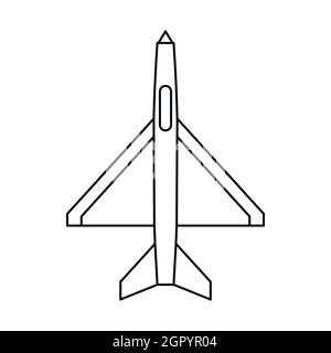 Militärflugzeuge-Symbol, Umriss-Stil Stock Vektor