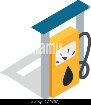 Benzin Tankstelle Symbol, isometrischen 3d Stil Stock Vektor