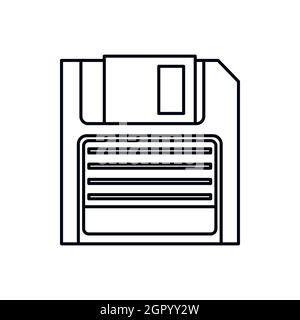 Magnetische Diskettensymbol, Umriss-Stil Stock Vektor