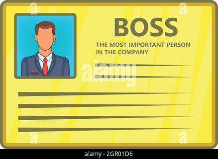 Karte von Chef-Symbol, Cartoon-Stil Stock Vektor