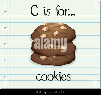 Flashcard Buchstabe C ist für Cookies Stock Vektor