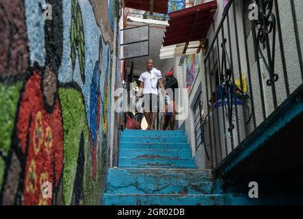 Non Exclusive: Haitianische Migranten ruhen während ihres Aufenthalts im Hostel Tochan, einer Stiftung, die Migranten auf ihrer Reise durch Mexiko zu den Vereinten Nationen unterstützt Stockfoto