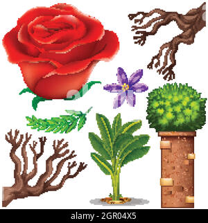 Satz von isolierten Objekten Thema Gartenarbeit Stock Vektor