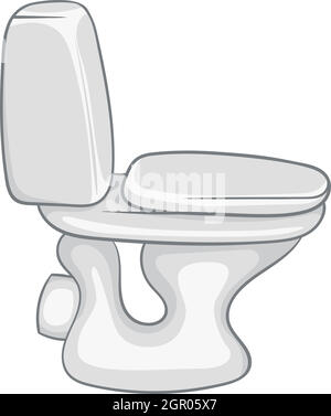 Weiße WC-Schüssel-Symbol, Cartoon-Stil Stock Vektor