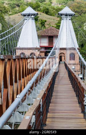 Puente de Ockidente (Westbrücke) in Santa Fe de Antioquia, Kolumbien Stockfoto