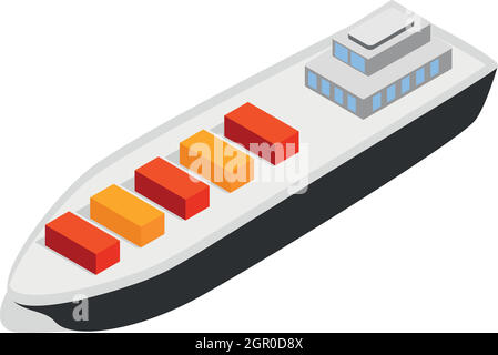 Cargo-Schiff-Symbol, isometrischen 3d Stil Stock Vektor