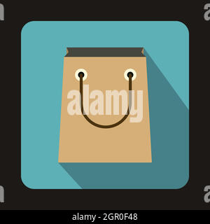 Papier-Tasche-Symbol, flachen Stil Stock Vektor