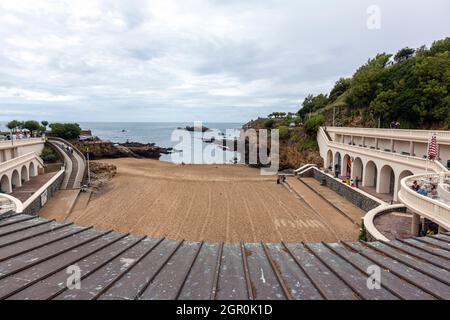 Plage du Port Vieux, Biarritz, Pyrénées-Atlantiques, Frankreich Stockfoto