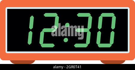 Digitale Uhr Tabellensymbol, flachen Stil Stock Vektor