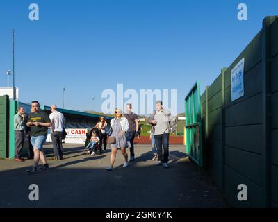 Der Eingang zum Bradford Park Avenue Football Club Stockfoto