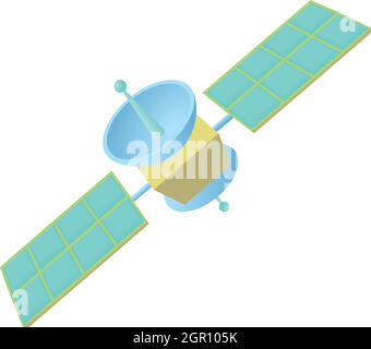 Raum-Satelliten-Symbol im Cartoon-Stil Stock Vektor