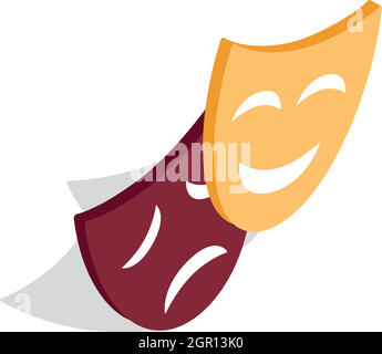 Komik und Tragik Theatermasken Symbol Stock Vektor