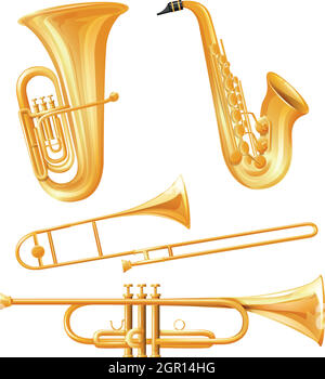 Verschiedene Arten von klassischen Instrumenten Stock Vektor