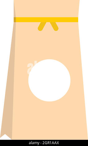 Papierverpackung Symbol, flacher Stil Stock Vektor