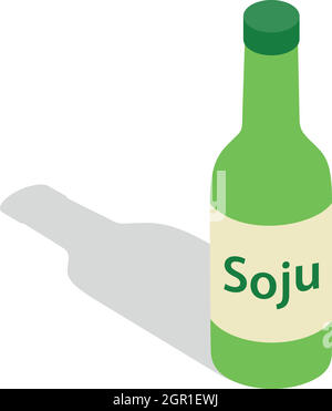 Soja-Sauce in eine Flasche Symbol, isometrischen 3d Stil Stock Vektor