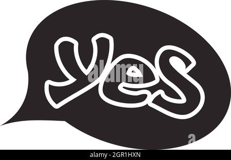 Wort ja in Blase Rede Symbol, einfachen Stil Stock Vektor