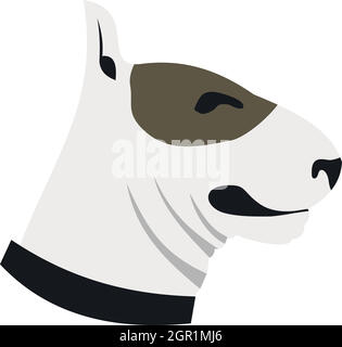 Bull Terrier Hund Symbol, flachen Stil Stock Vektor