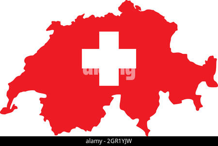 Karte der Schweiz Symbol, flachen Stil Stock Vektor