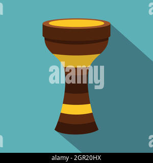 Darbuka Musikinstrument Symbol, flachen Stil Stock Vektor