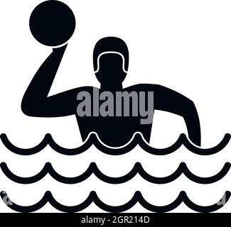 Wasserball-Symbol, einfachen Stil Stock Vektor