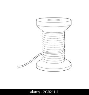 Spool-Thread-Symbol, Umriss-Stil Stock Vektor