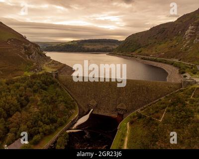 Caban-coch Reservoir, Elan Valley, Cambrian Mountains, Powys, Mid Wales. Stockfoto