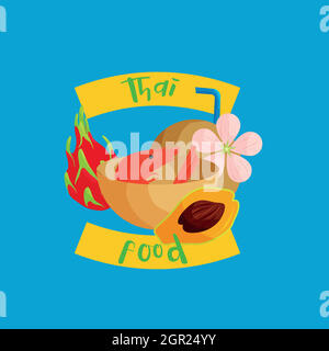 Thai-Food-Symbol im flachen Stil Stock Vektor