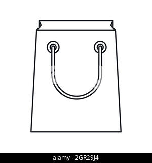 Papier-Tasche-Symbol, Umriss-Stil Stock Vektor