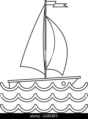 Schiff-Yacht-Symbol, einfachen Stil Stock Vektor