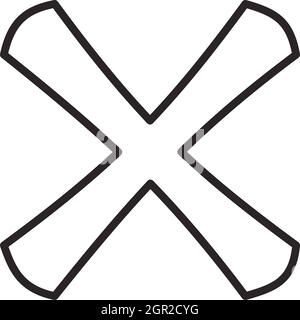 Kreuz, outline Style Stock Vektor