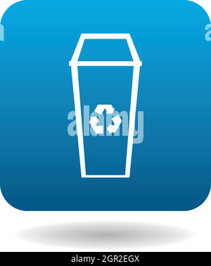 Im einfachen Stil Symbol Papierkorb Stock Vektor