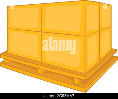 Kartons auf Holzpalette Symbol Stock Vektor