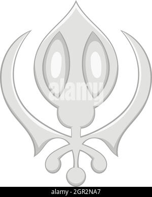 Sikhism Symbol Symbol im Cartoon-Stil Stock Vektor