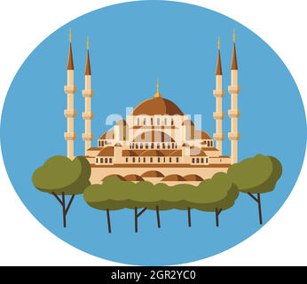 Moschee-Symbol im Cartoon-Stil Stock Vektor