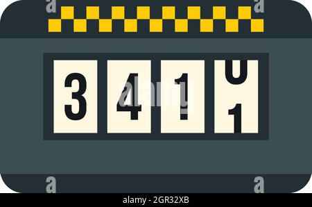 Meter-Taxi-Symbol im flachen Stil Stock Vektor