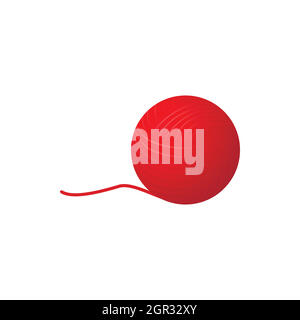 Ball der Garn-Symbol, Cartoon-Stil Stock Vektor