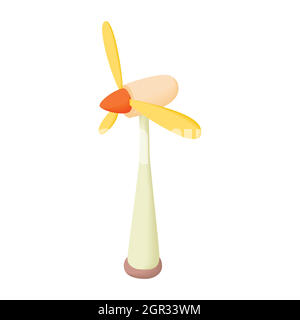 Wind-Turbine-Symbol, Cartoon-Stil Stock Vektor
