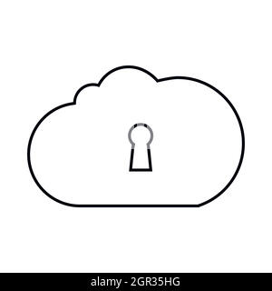 Cloud Storage Symbol, outline Style Stock Vektor