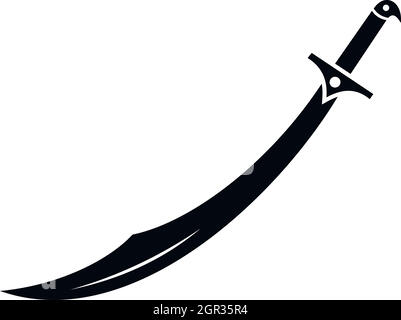 Scimitar-Schwert-Symbol, einfachen Stil Stock Vektor