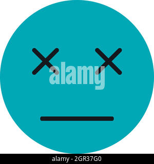 Smiley-Symbol, flachen Stil schlafen Stock Vektor