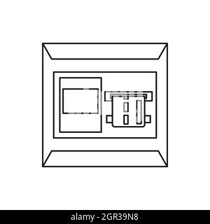 ATM-Symbol, outline Style Stock Vektor