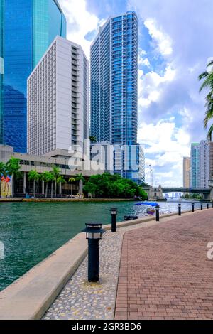 Der Miami River in Downtown Miami Stockfoto