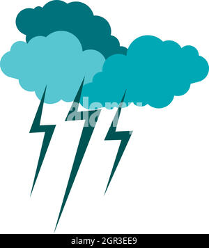 Wolken und Sturm-Symbol, flachen Stil Stock Vektor