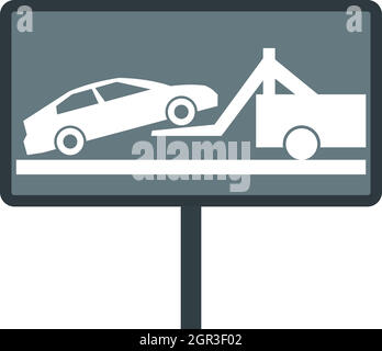Zeichen-Evakuierung von Autos zu beschlagnahmen Hof-Symbol Stock Vektor