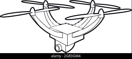 Drone mit Kamerasymbol, outline Style Stock Vektor