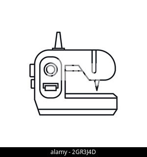 Nähmaschine-Symbol, Umriss-Stil Stock Vektor